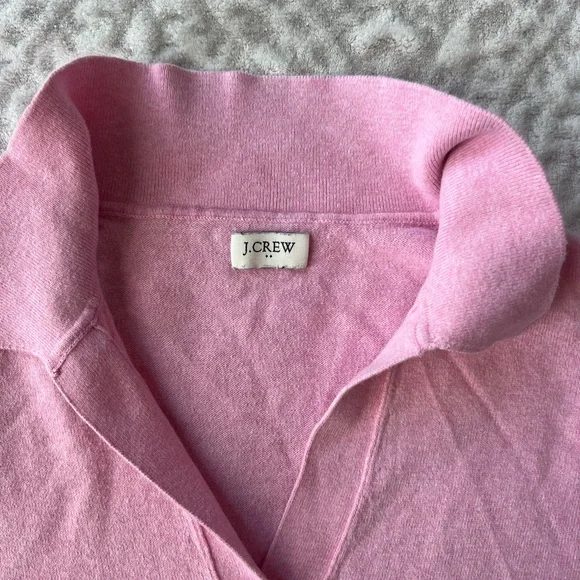 J. Crew Women’s Light Pink Collared V-Neck Pullover Sweater - Picture 4 of 9